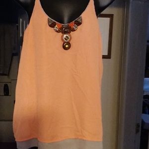 Peach and tan cami with Native American accents
